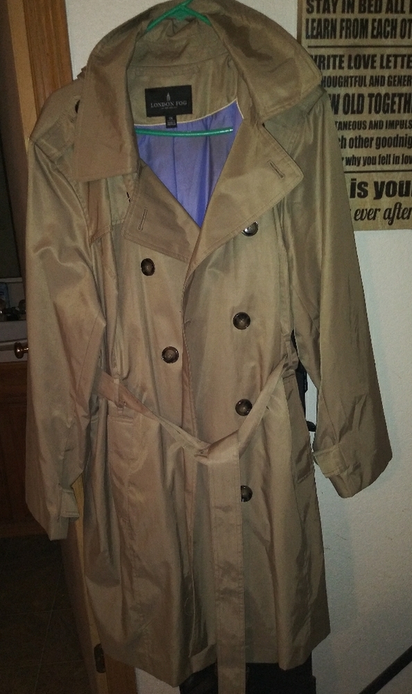 London fog waterproof knee length coat